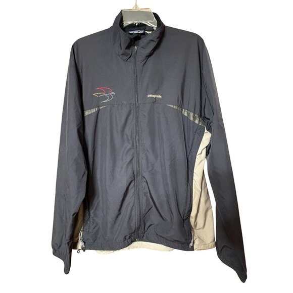 Patagonia Other - Patagonia Mens Embroidered Logo Full-Zip Windbreaker Jacket Black Gray Large